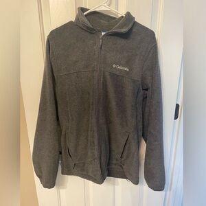 Columbia Gray Fleece Jacket full zip fleece mens size S